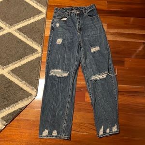 90s Vintage High-Waist Blue Denim